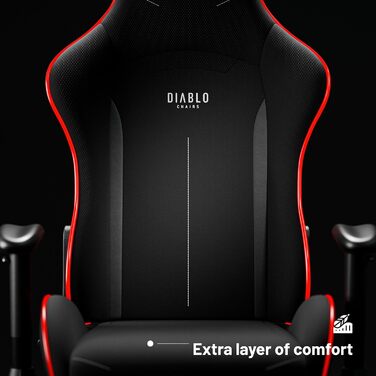 Ігрове крісло Diablo X-ST4RTER Офісне крісло Стілець Ергономічний тканинний чохол 2D Підлокітники Механізм нахилу (чорний (LED)) Чорний (світлодіод) 132 см x 68 см x 49,5 см