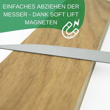 Надміцний магнітний тримач ножа, виготовлений з німецького бука, дуба або горіха | 35 х 6 см з монтажними аксесуарами (німецький бук) Thiru Premium Magnetic Strip Knife - Made in Germany