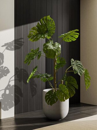 Керамічний горщик для квітів LE TAUCI, 30 см, з дренажним отвором, сірий