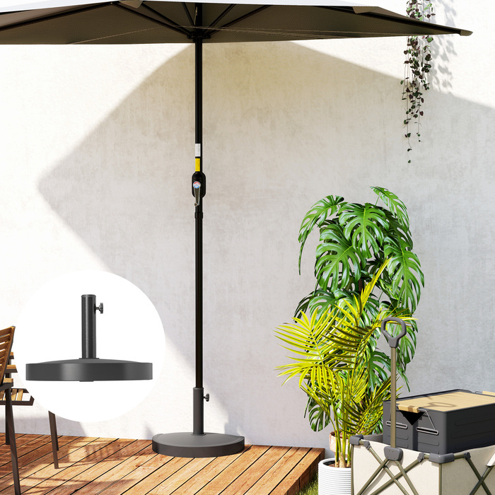 Підставка для парасольки з бетону, напівкругла - утримувач для парасольки, вага для парасольки 32/38/48 мм