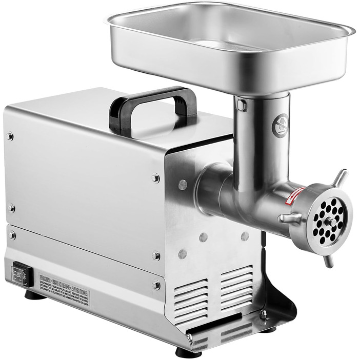 Електричний м'ясорубка VEVOR для кухні та ресторану, 2.27 кг/хв, 300 Вт, з нержавіючої сталі