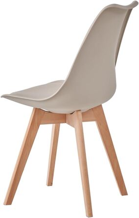 6-Piece Set Modern Dining Chairs, Kitchen Chairs with Upholstery and Beech Legs for Bedroom, Living Room, Dining Room, Kitchen – Khaki