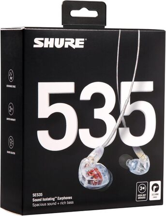 Навушники-вкладиші Shure SE535, прозорі, 18-19000 Гц, 1,62 м