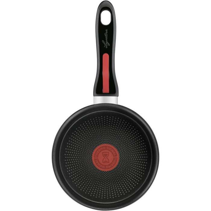 Каструля Lagostina Linie Rossa з нержавіючої сталі, чорна, Ø 16 см, для індукційних плит, газу та духовки до 175 °C, з бортиком, антиковзні ручки