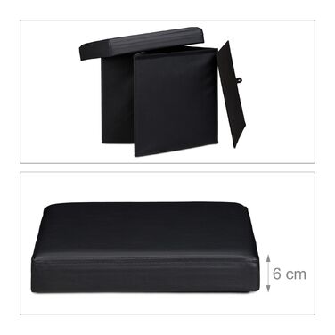 Relaxdays Складний табурет з штучної шкіри