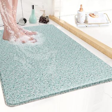Нековзний килимок для душу Bylphy, протиковзкий килимок для ванни з масажним ефектом, килимок для душу з ПВХ-люфи, швидковисихаючий килимок для ванної та вологих приміщень (зелений, 60 х 40 см)