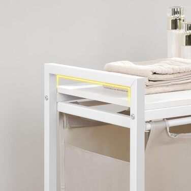 Кошик для білизни HOOBRO з 3 відділеннями, 119 л, білий, на колесах