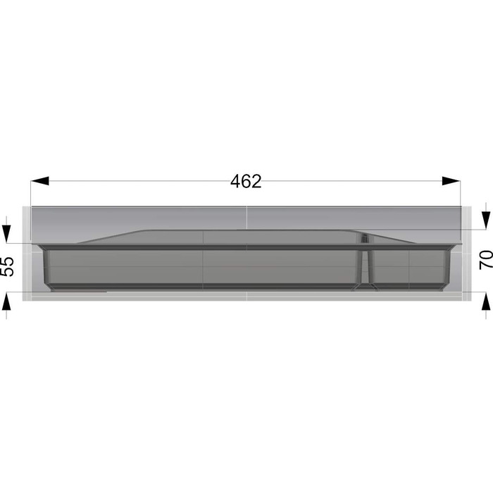 Універсальна шухляда для столових приборів Lana 90 мм, 462x812 мм, антрацит 805x462 мм (90 мм ArciTech)