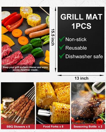 Набір гриль-посуду 28 предметів з нержавіючої сталі, професійний аксесуар для гриля з сумкою, подарунок на День народження/Різдво для чоловіків, для саду та кемпінгу, BBQ