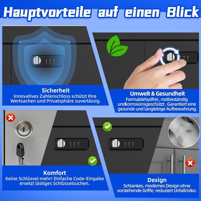 Металевий шафа-сейф для документів, 90x80x40 см, білий (чорний) - з полицями та комбінаційним замком