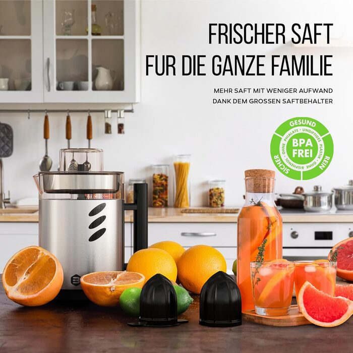 Бальтер Швидкий Соковичавник: Великий отвір 135 мм, 300 Вт, для овочів та фруктів, BPA Free, тихий (ZP-03)