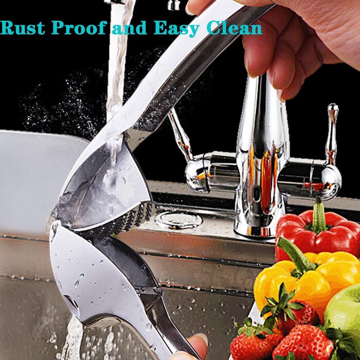 Прес для часнику з нержавіючої сталі - професійний подрібнювач часнику та м'яса, прес для часнику, роздавильник, міцний, з надійною конструкцією, легко миється