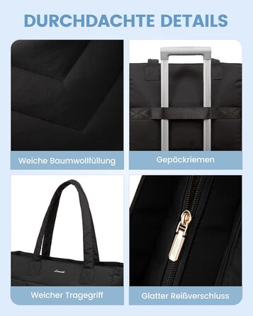 Сумка для ноутбука LOVEVOOK 15.6 дюймів, жіноча: шопер, велика робоча сумка, сумка-шоппер, для навчання, офісу, школи, чорна