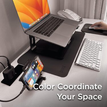 Килимок для миші та клавіатури Black+Decker з штучної шкіри, захисний підкладник на стіл для офісу та геймінгу, чорний (Mid Size: 40x81 см)