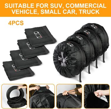 Чохли для шин набір 4 шт. Розмір 13-18 дюймів, з ручкою. Захист від бруду та пошкоджень для зимових та літніх шин. Ідеально для зберігання та транспортування.