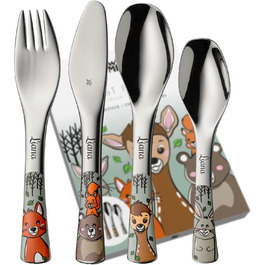 Дитячий столовий набір WMF Waldfreunde з гравіюванням імені - гарний дитячий набір посуду, подарунок на хрещення, персоналізований подарунок для дівчаток та хлопчиків від 3 років