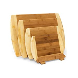 Обробна дошка для відпочинку з бамбука набір з 4 предметів з підставкою кухонні дошки різних розмірів з 2-х кольорового дерева з обох сторін використовуйте