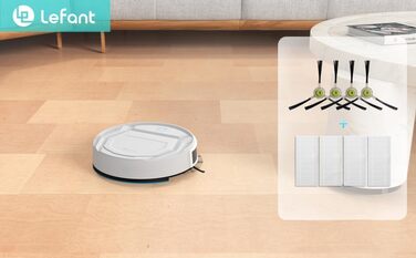 Робот-пилосос LEFANT M320 з функцією миття, потужність 6000 Па, уникнення перешкод, розпізнавання килимів, керування через додаток/Alexa, налаштування заборонених зон (PJ02)