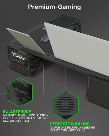 Couchmaster CYBOT: ергономічний столик для ноутбука на диван, софу та ліжко. Широкий столик для ноутбука та бездротових аксесуарів