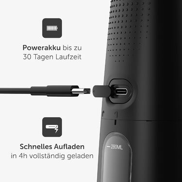 Wondersmile Munddusche PRO: Переможець тесту 2024 року, TÜV-сертифікована, 100 днів без ризику, SmoothFlow для догляду за зубами та яснами, 5 режимів, акумулятор PowerAkku (30 днів), Ultimate Black