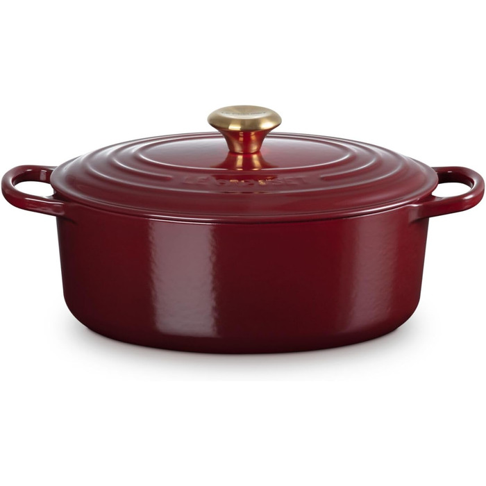 Le Creuset Signature Казанок з чавуну з кришкою, овальний, 29 см, 7,5 л, для всіх типів плит, включаючи індукцію, колір Chambray
