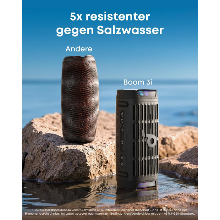 Soundcore Boom 3i від Anker – водонепроникна Bluetooth колонка для активного відпочинку, 50W, IP68, 16 годин, світлодіодна підсвітка, TWS, для каякінгу, риболовлі, кемпінгу
