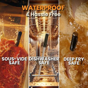 MeatStick V: Бездротовий термометр для м'яса з WiFi та Bluetooth, 650°C, для гриля, копчення, Sous Vide, BBQ, фритюрниці, духовки, smoker