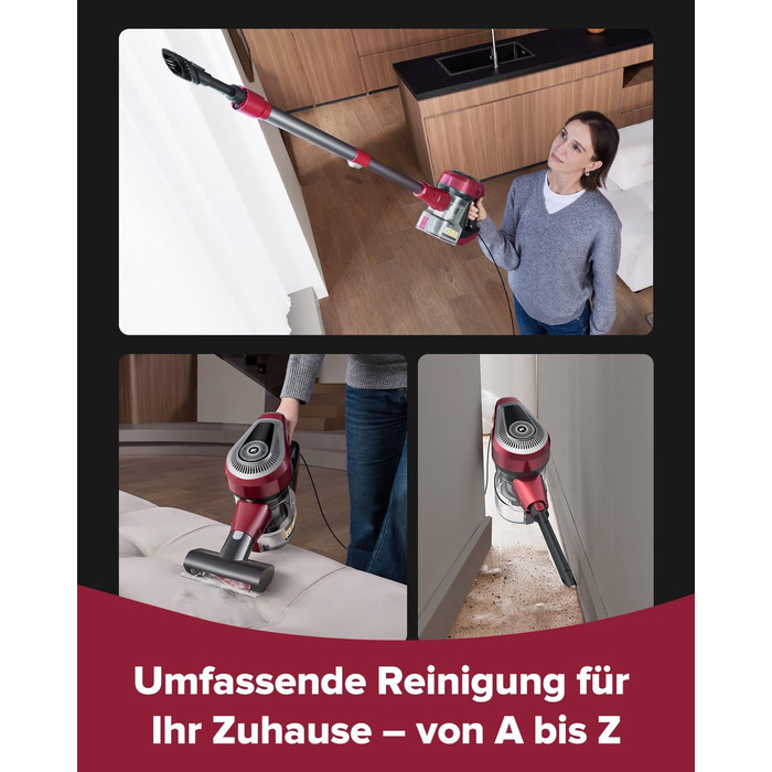 Ручний пилосос Vexilar C8 з кабелем - 600W, 60kPa, 7м кабель, безперешкодна щітка для підлоги, 1.5L безмішковий контейнер для твердих поверхонь, килимів та шерсті тварин