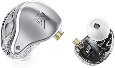 Внутрішньоканальний монітор LINSOUL KZ ZAS 7BA1DD, HiFi бас, гібридні навушники IEM, знімний кабель, сріблястий