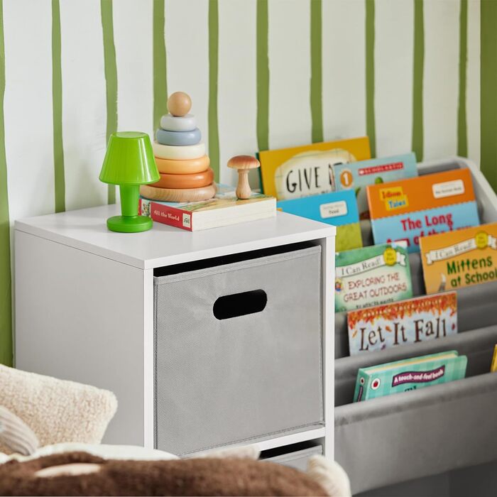 Книжкова шафа Дитяча дитяча полиця з коробками Полиця для зберігання Полиця для дитячих іграшок Меблі для дитячої кімнати Білий BHT приблизно 80x630см, 76-W