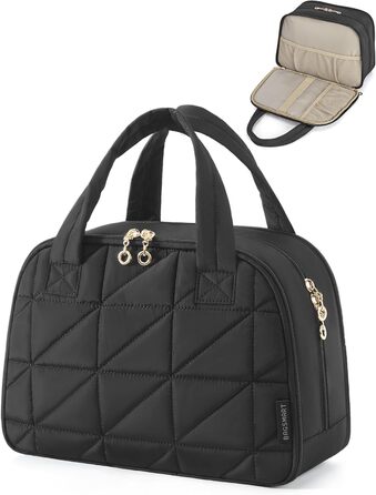 Сумка для косметики BAGSMART для жінок, велика дорожня косметичка, об'ємна косметична сумка, сумка для макіяжу та косметики з ручкою, чорна