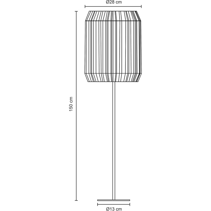 Торшер Boho Rattan E27, Білий/Натуральний (Ø28 см)