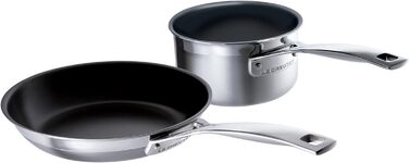 Каструля з антипригарним покриттям LE CREUSET, 1.4 л, нержавіюча сталь, Ø 14 см, для всіх типів плит (вкл. індукція), срібна
