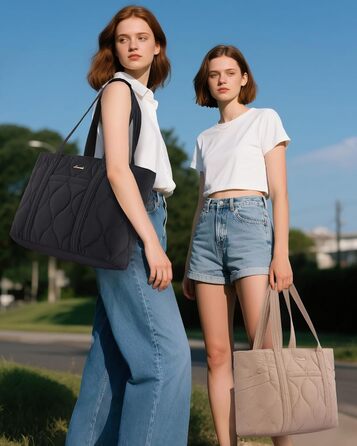 Сумка для ноутбука LOVEVOOK 15.6 дюймів, жіноча сумка-шоппер, велика містка сумка-тоут для роботи, навчання, подорожей, чорна