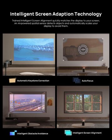 XGIMI Halo+ Mini: Портативний проєктор Full HD 1080p з Android TV, акумулятором 700 ISO Lumen, Harman Kardon, автофокусом, WiFi, Bluetooth та 3.5mm аудіо