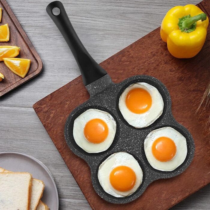 Сковорода для яєць Dekaim з 4 отворами 19,5х36,5 см чорна