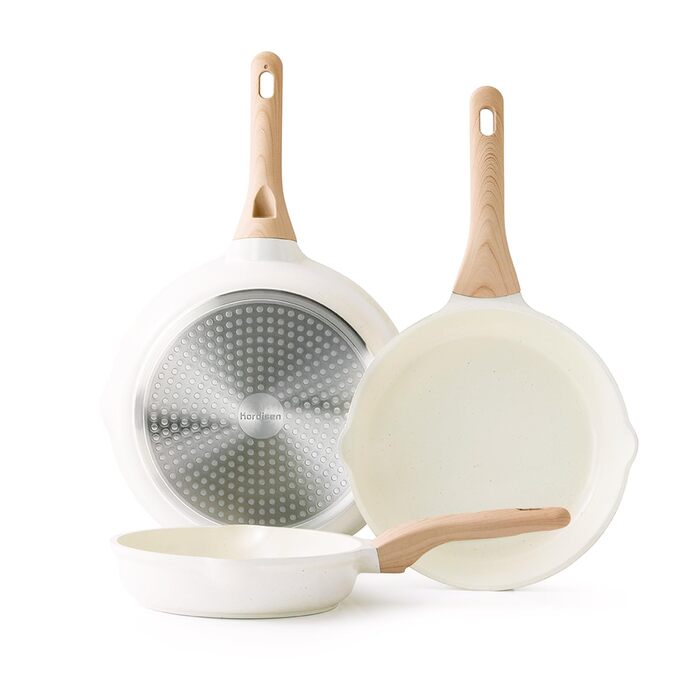 Набір антипригарних сковорідок Kordisen з керамічним покриттям 20/24/28 см, 3 шт. (індукційні, без PFOA/PFAS)