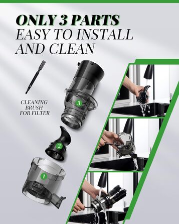 Електричний соковитискач GDOR з великою завантажувальною воронкою 90 мм, висока врожайність, тихий, BPA-free, легко миється, 200W, сірий