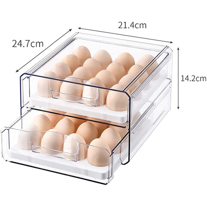 Контейнер для яєць G-LIKE, 2 яруси, висувний, прозорий, органайзер для кухні, PET пластик