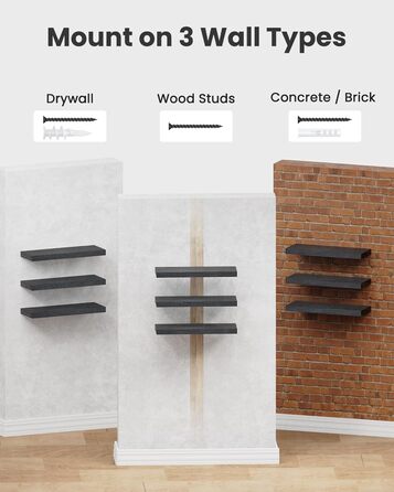 Полиця настінна Wandregal 40 см, набір 3 шт, біла плаваюча полиця, сучасний декор для спальні, кухні, офісу, вітальні (40x14x3 см)