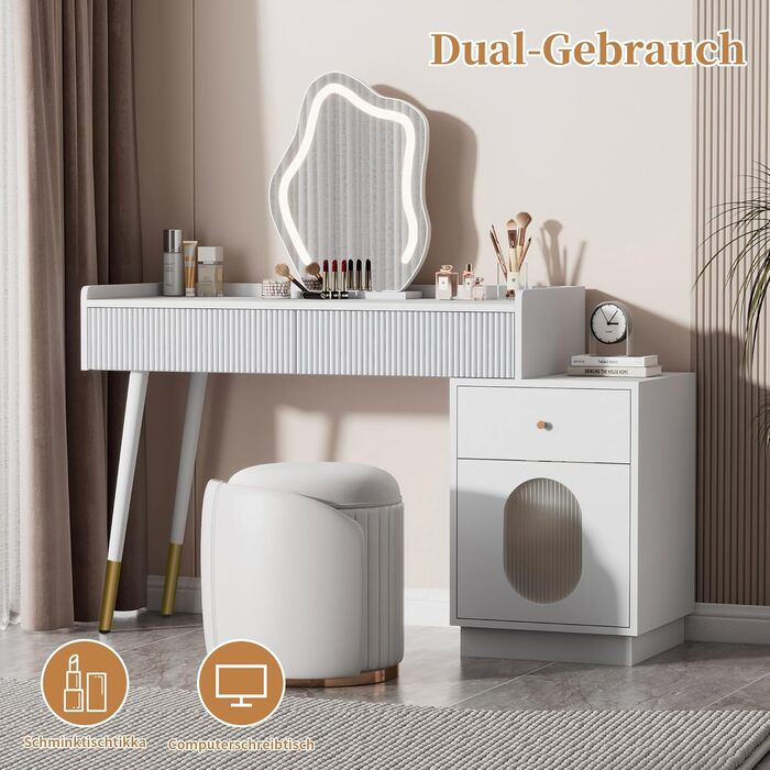 Сучасний туалетний столик ModernLuxe з дзеркалом та 5 висувними ящиками (100x76x40 см)