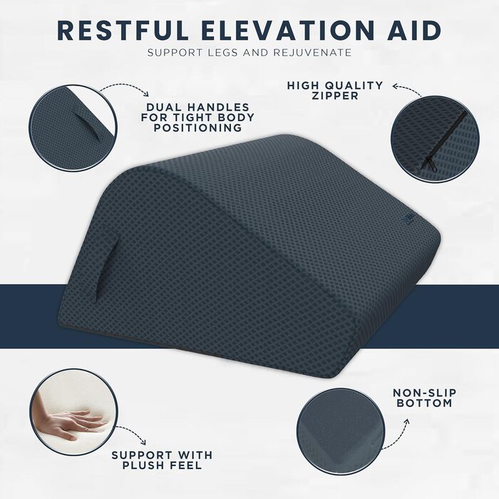 Підвищувальне подушка Zen Bloks для ніг, з піни, 28 см, ергономічна підтримка спини, для полегшення болю в колінах, відновлення після тренувань, сіра, розмір M