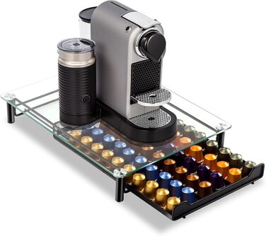 Підставка для капсул Nespresso Masthome, 60 капсул, скло, з серветкою для чищення