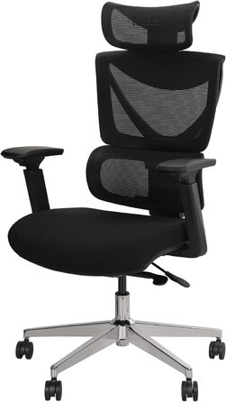 Офісний крісло Musso V900 Structure Master: ергономічний дизайн, регульована спинка, підтримка попереку, 4D підлокітники, підголовник. Для дому та офісу. Без підніжки.