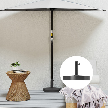 Підставка для парасольки з бетону, напівкругла - утримувач для парасольки, вага для парасольки 32/38/48 мм