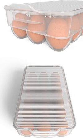 Тримач для яєць з кришкою, прозорий, 3 шт, пластиковий контейнер для яєць у холодильник, 18 яєць