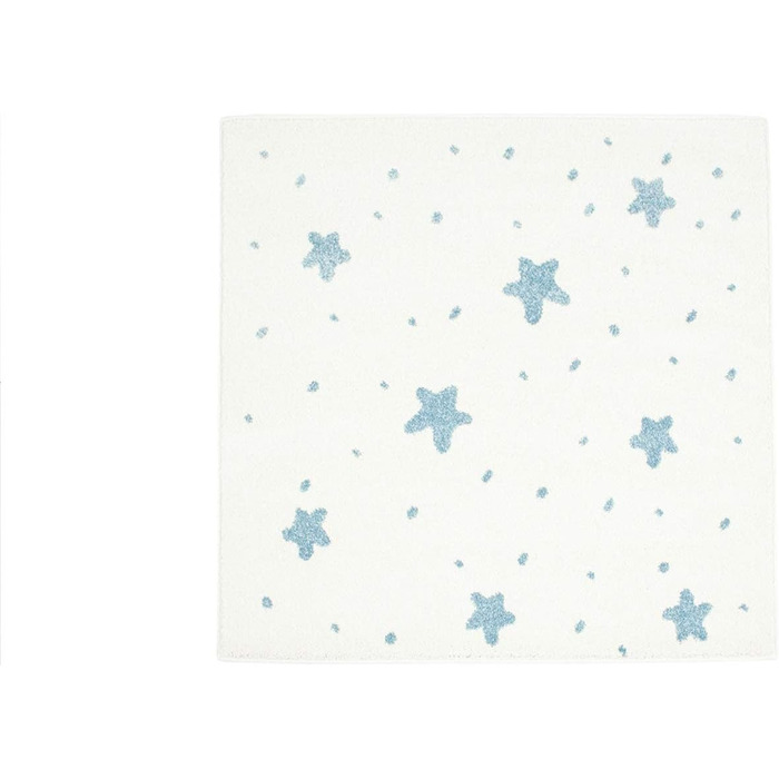 Килим для дитячої кімнати Taracarpet Dreamland Little Little Stars and Matching Dots Кремово-синій 120x120 см 120x120 см Кремово-блакитний