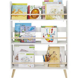 Вузька книжкова шафа для дитячої кімнати Vertbaudet Confetti біла/натуральна ONE size one size біла/натуральна