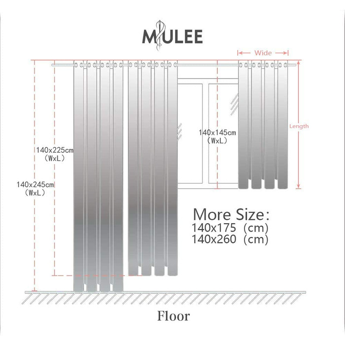 Штори з квітковою вишивкою MIULEE, прозорі, люверси, набір з 2 шт. , H245xW140см, білі