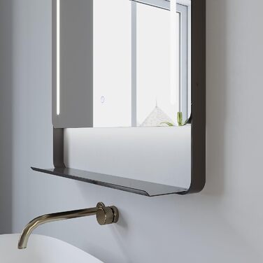 Дзеркало для ванної кімнати AQUABATOS LED 50x70 см з підсвіткою, сенсорне керування, холодний білий світ (6400K), IP44, CE, енергозберігаюче